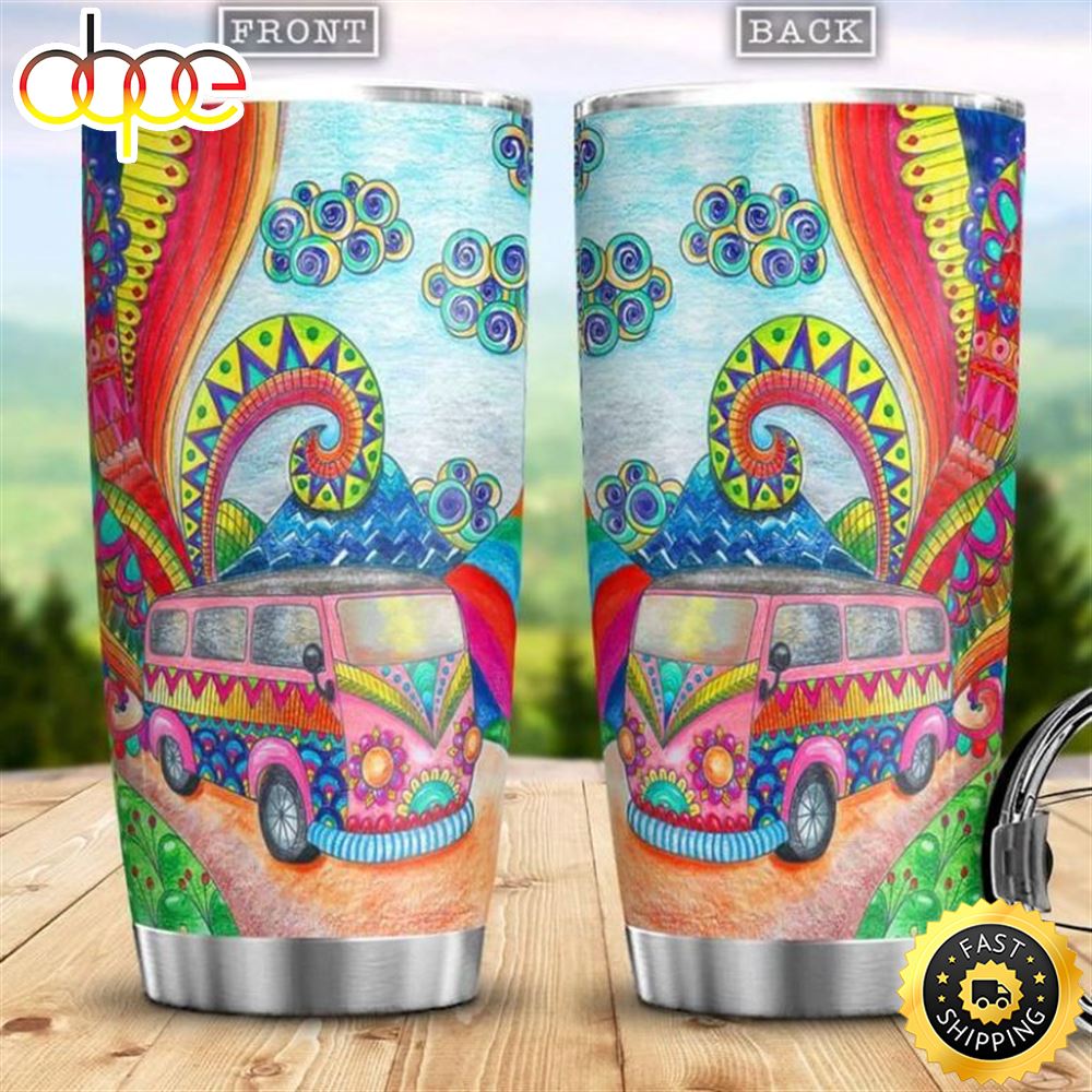 Hippie Bohemian Stainless Steel Cup Tumbler Atg4tc