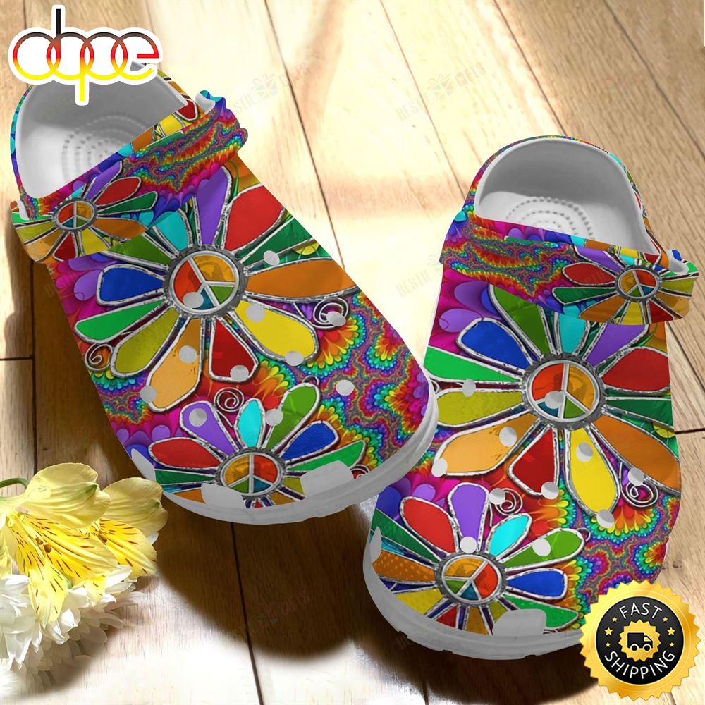 Hippie Crocs Classic Clog Hippie Gorgeous Flower Shoes Bcnhuf