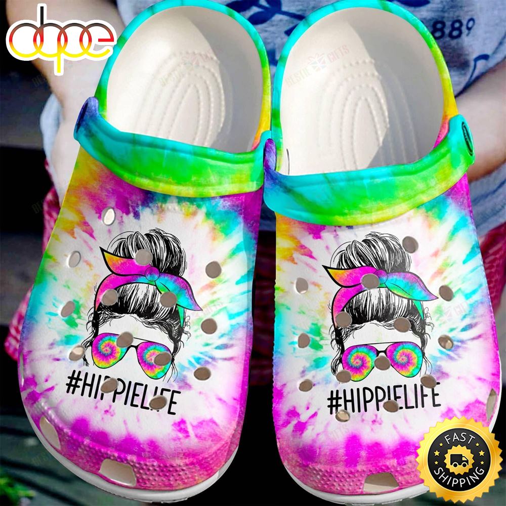 Hippie Crocs Classic Clog Hippie Life Shoes – Musicdope80s.com