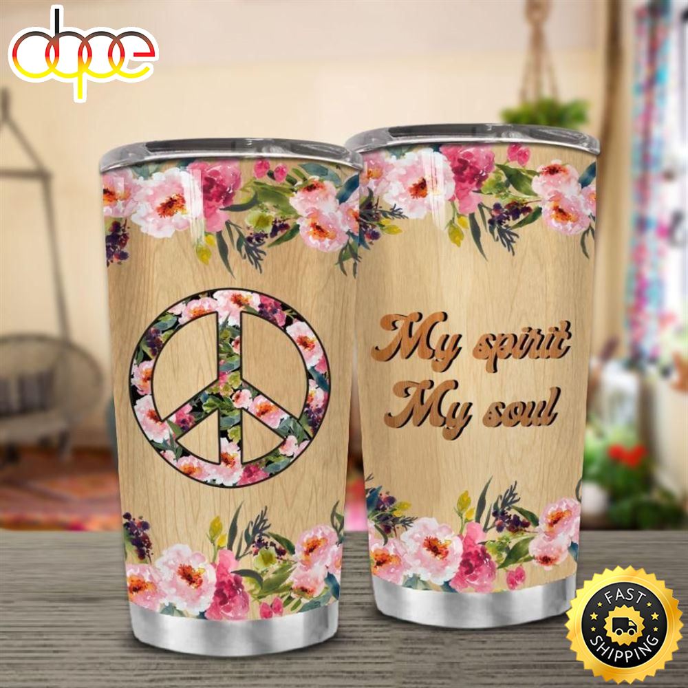 Hippie Flower Stainless Steel Cup Tumbler O9uxfs