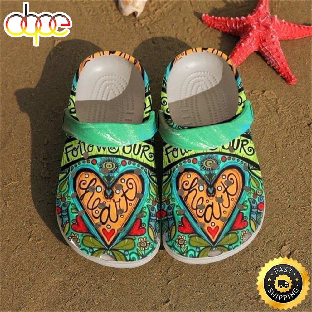 Hippie Follow Your Heart Crocs Clog Shoes Wugb03