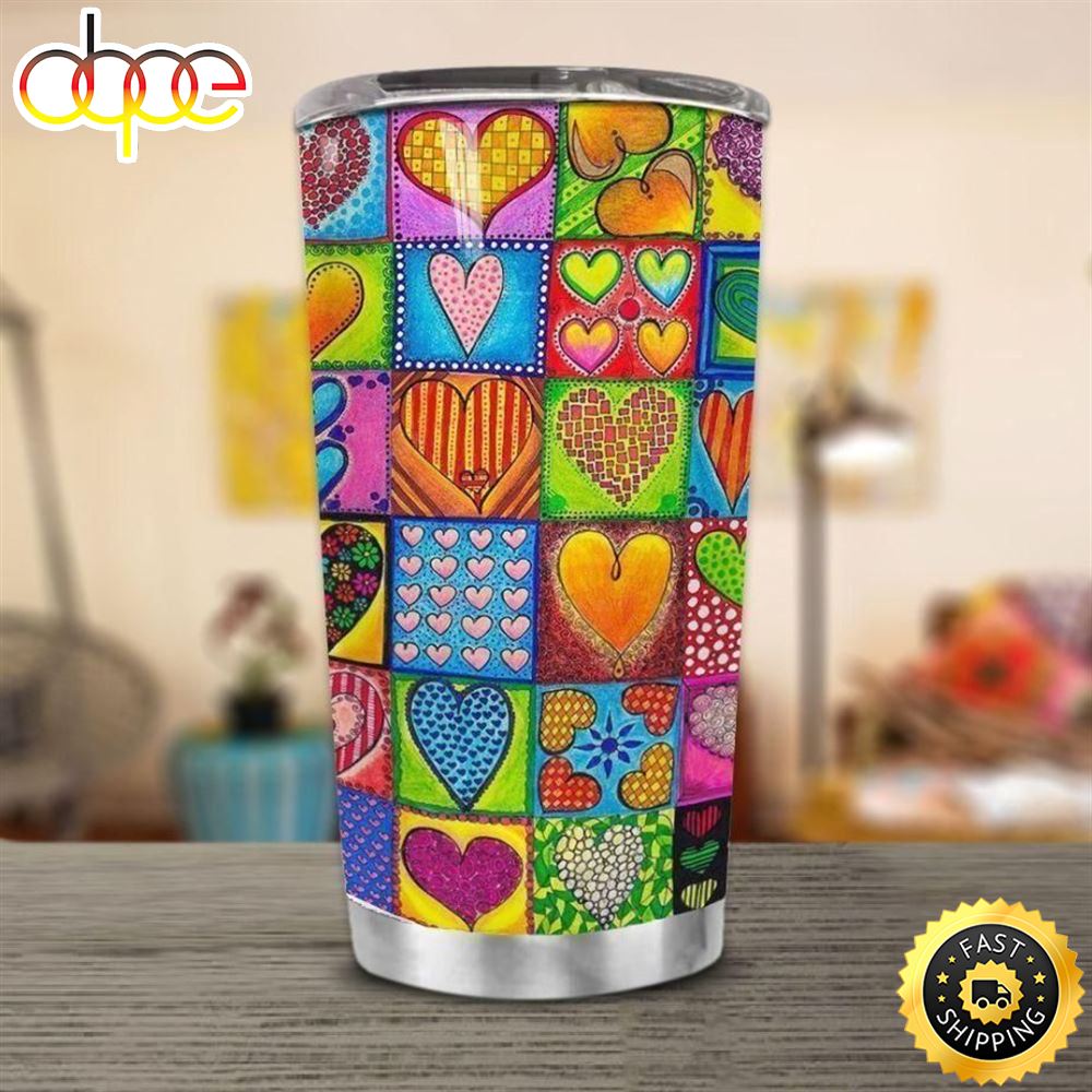 Hippie Heart Stainless Steel Cup Tumbler Htcxhb