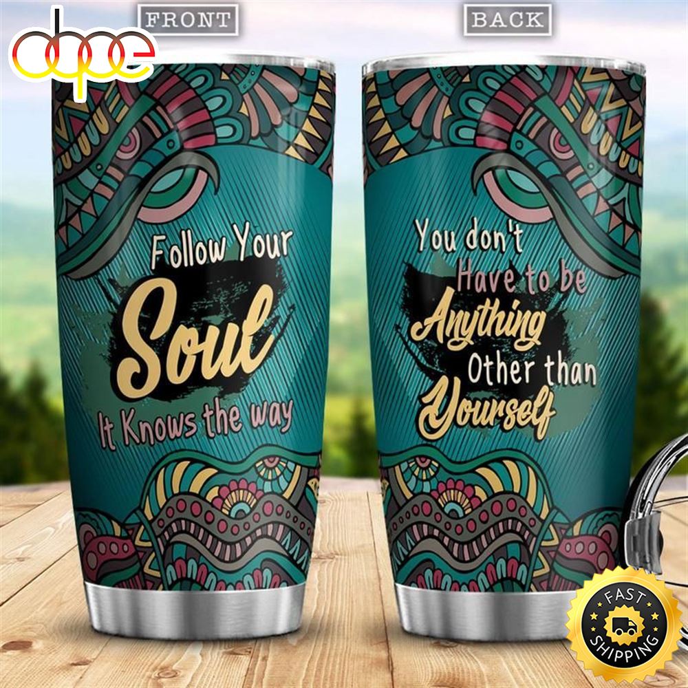 Hippie Pattern Stainless Steel Cup Tumbler Caamzz