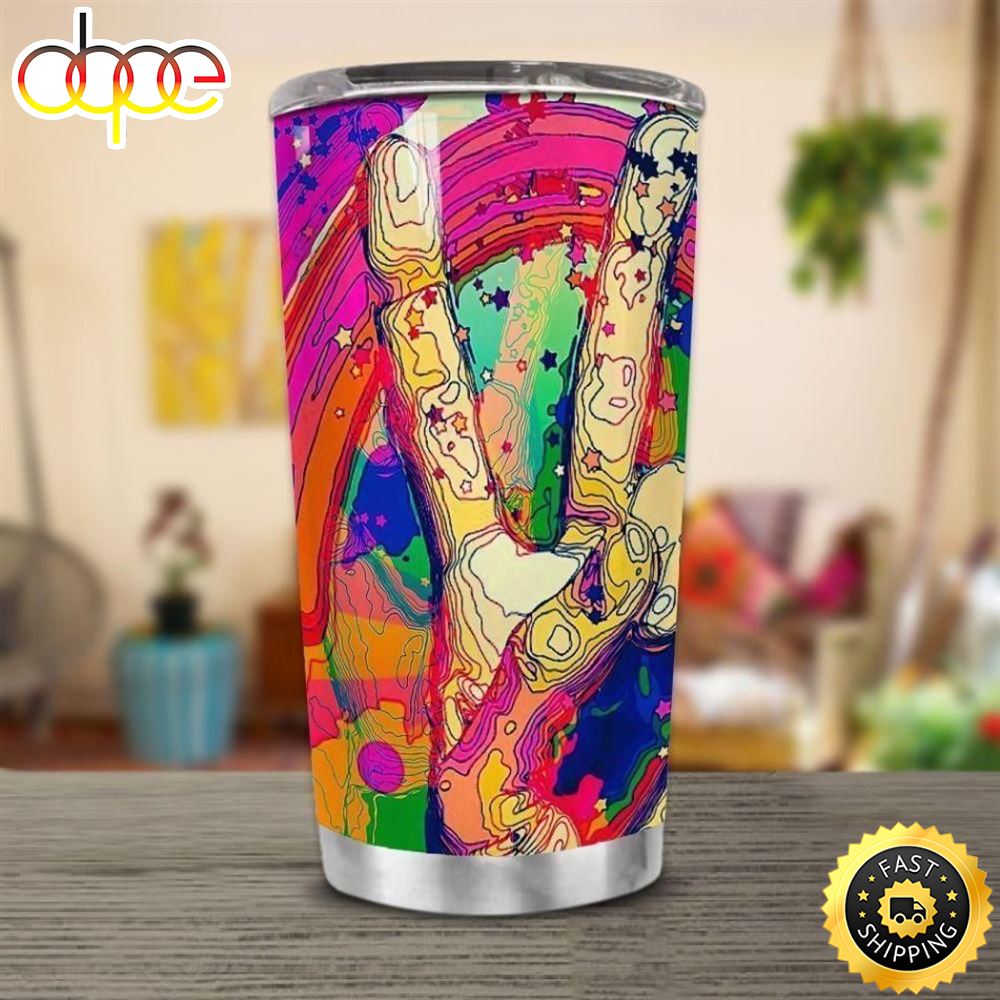 Hippie Peace Color Stainless Steel Cup Tumbler Mfv9os