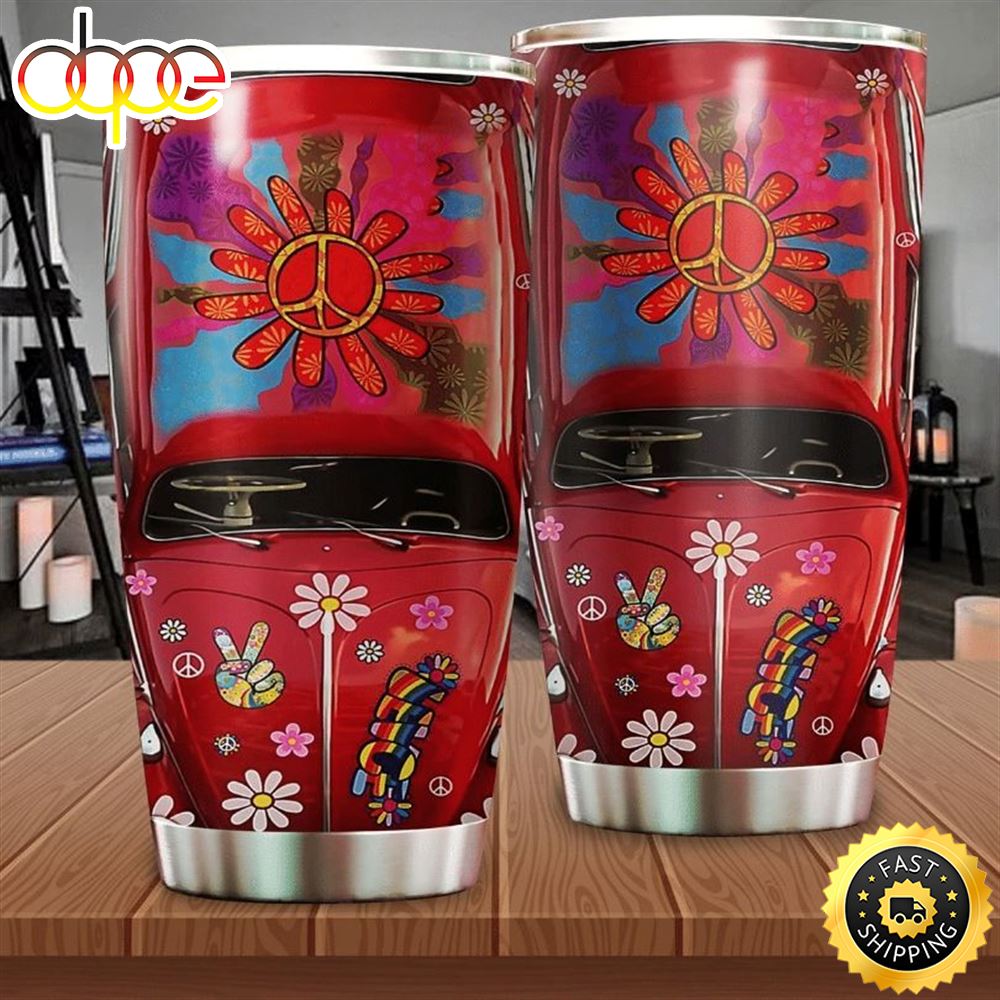 Hippie Red Bus Stainless Steel Cup Tumbler L4aaye