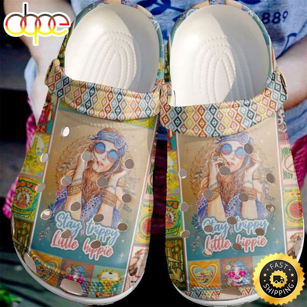Hippie Stay Trippy Little Crocs Crocband Clog Comfortable For Mens Womens Classic Clog Water Shoes Et8i4d