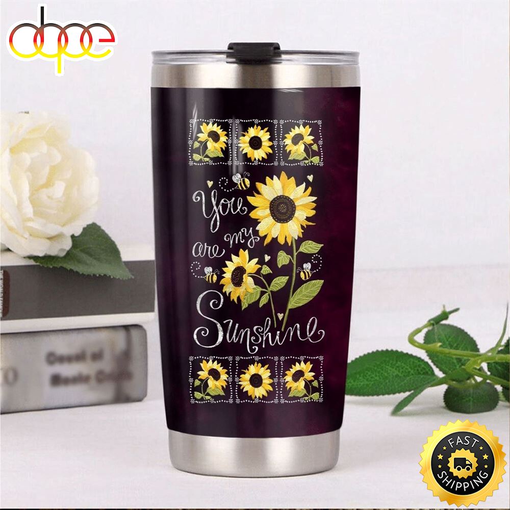 Hippie Sunflower You Are My Sunshine Stainless Steel Cup Tumbler Ojbkes