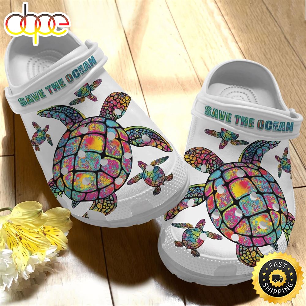Hippie Trippy Turtle Girl Save The Ocean Shoes Crocbland Clog For Women Man Yorluz