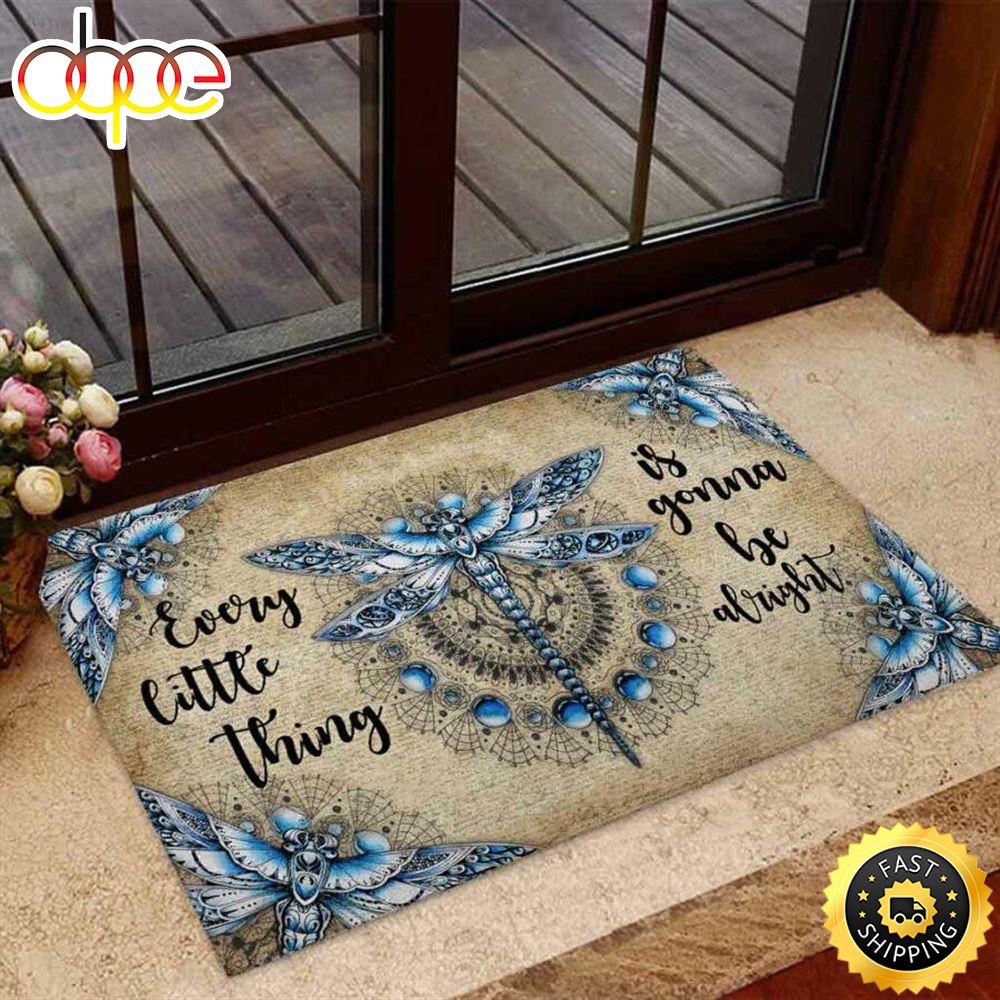 Impressive Blue Dragonfly Hippie Design Every Little Thing Doormat Uxrpxy
