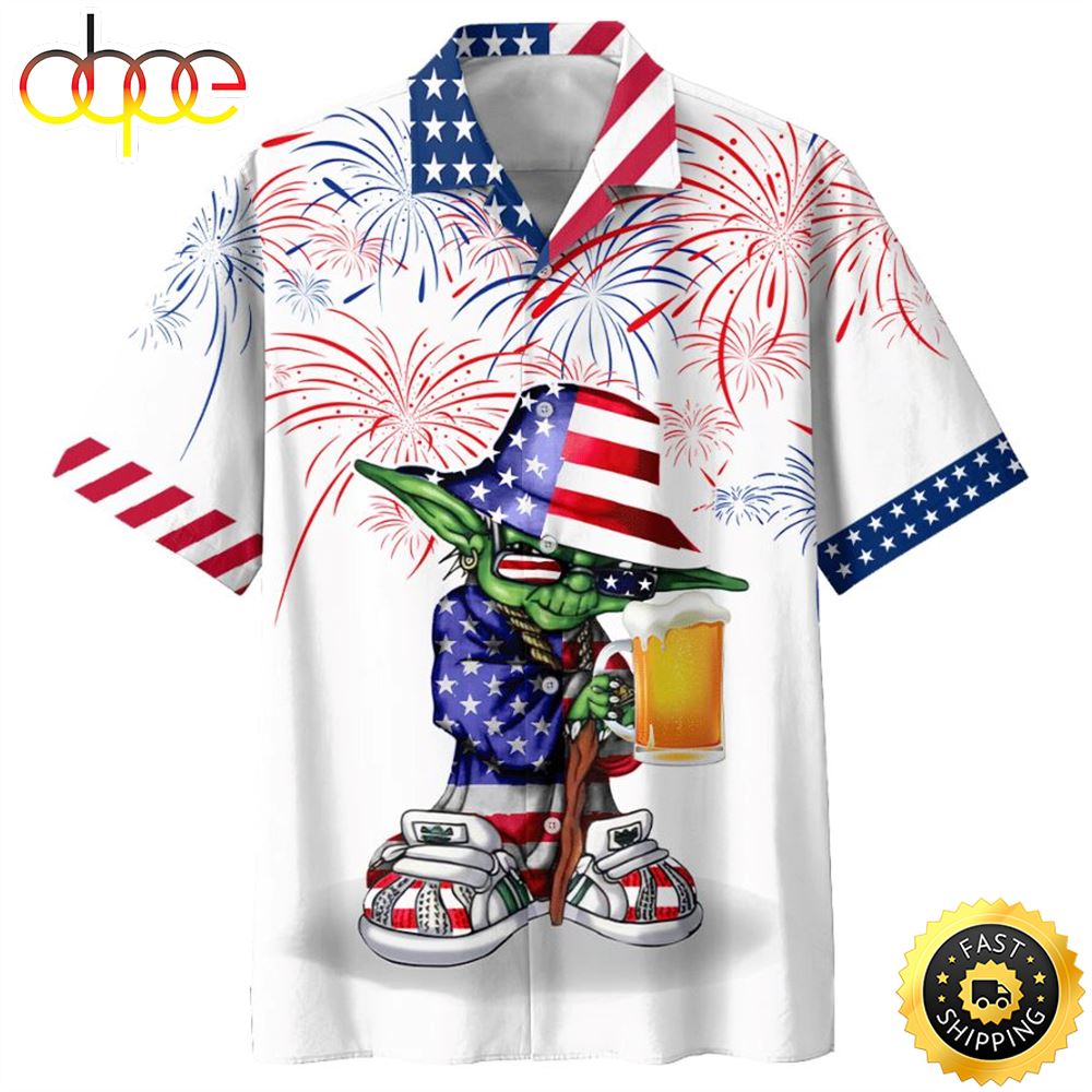 Star Wars Independence Day Darth Vader With Beer Hawaiian Shirt