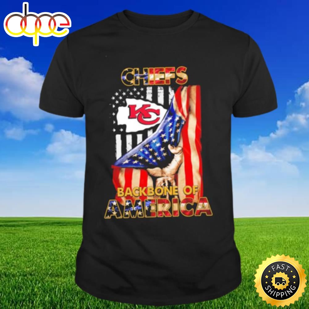 Kansas City Chiefs Backbone Of America Flag Nfl Football 2023 T Shirt Kn7xyb