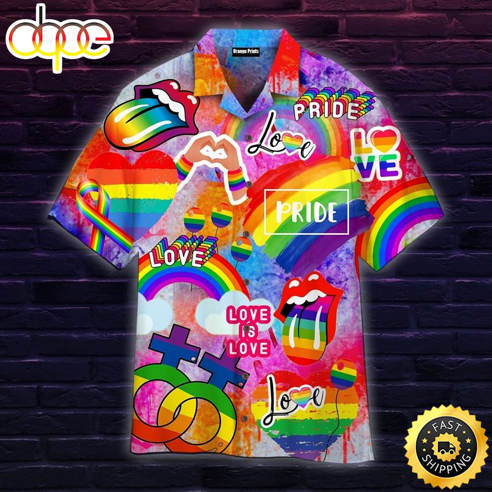 LGBT Love Is Love Pride Month Aloha Hawaiian Shirts For Men Women Hfrykr