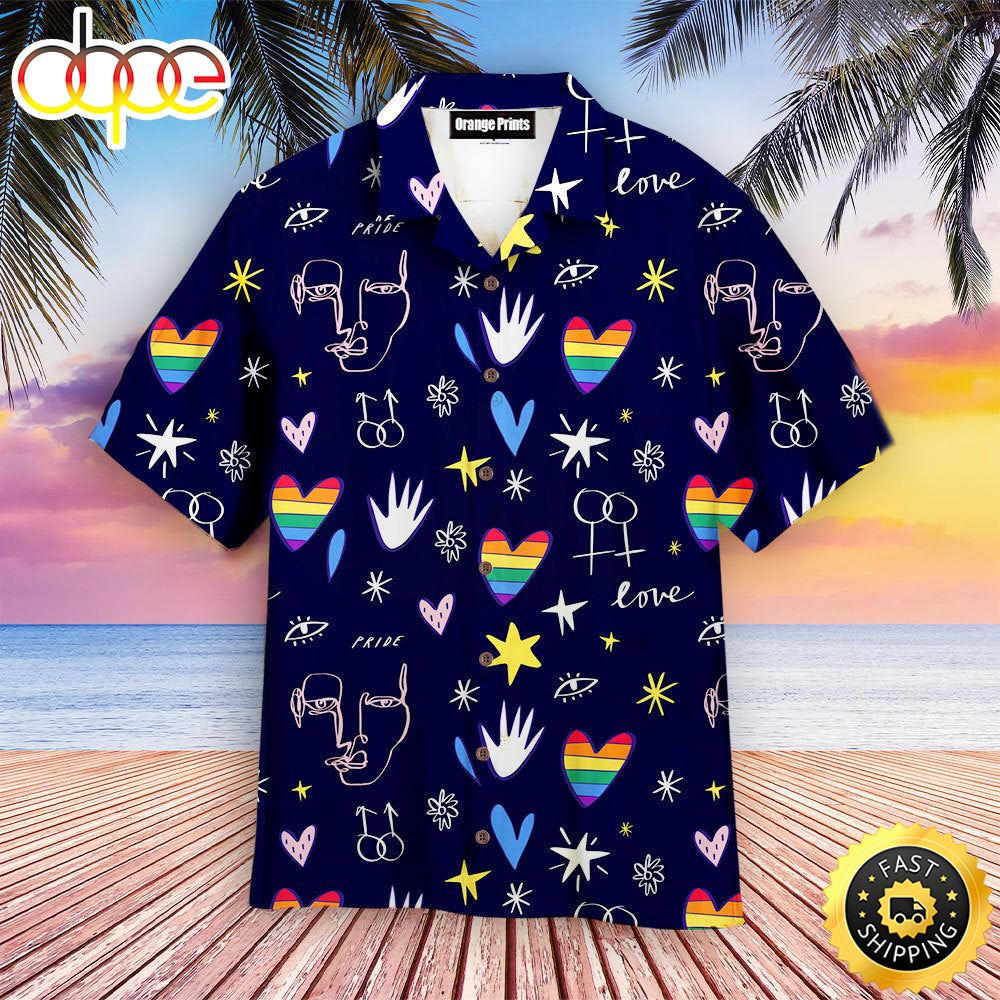 LGBT Pride Aloha Hawaiian Shirts For Men For Women Ekceub
