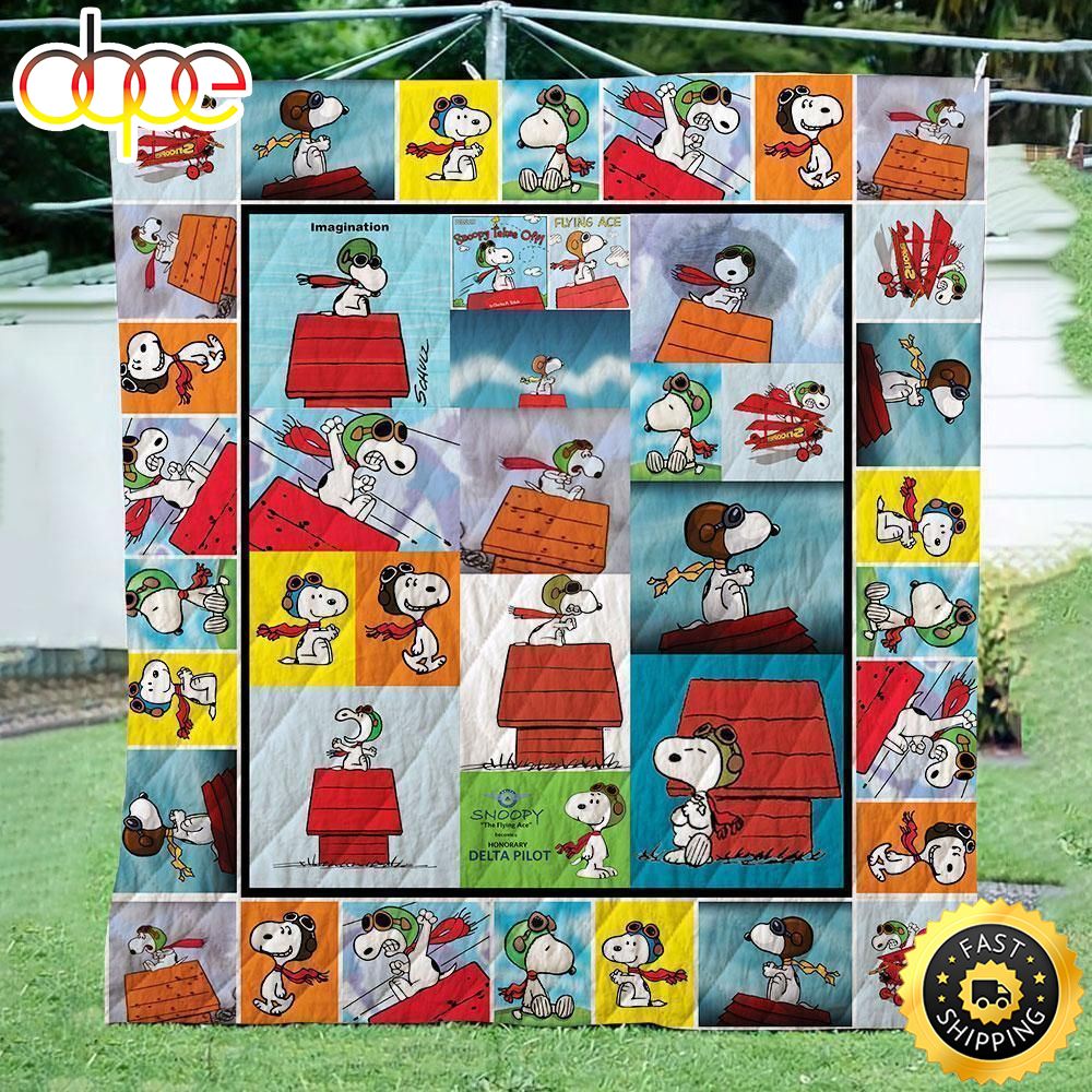 Lalasea Snoopy 02 3D Customized Quilt The Peanuts Movie Snoopy Dog Blanket Bgbrvk