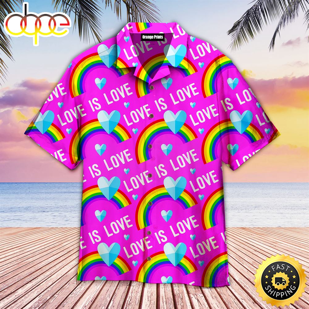 Love Is Love LGBT Rainbow Aloha Hawaiian Shirts For Men For Women Xpuyxn
