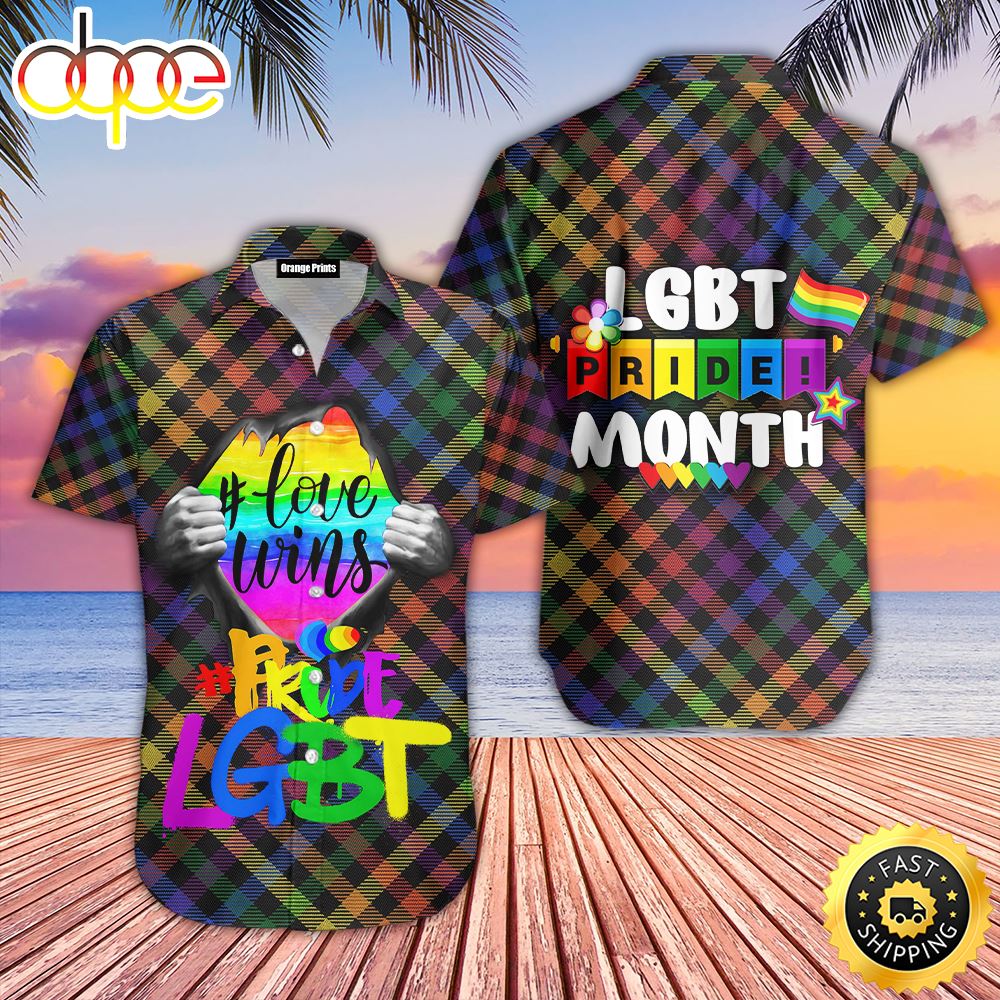 Love Wins LGBT Pride Month Aloha Hawaiian Shirts For Men For Women Usnkfu