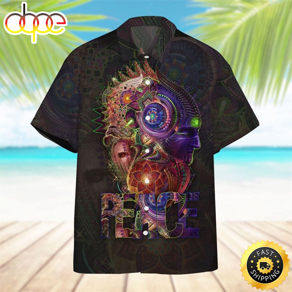 Magic World In Peace Hippie Hawaiian Shirt Beachwear For Men Gifts For Young Adults 1 Jt6mnz