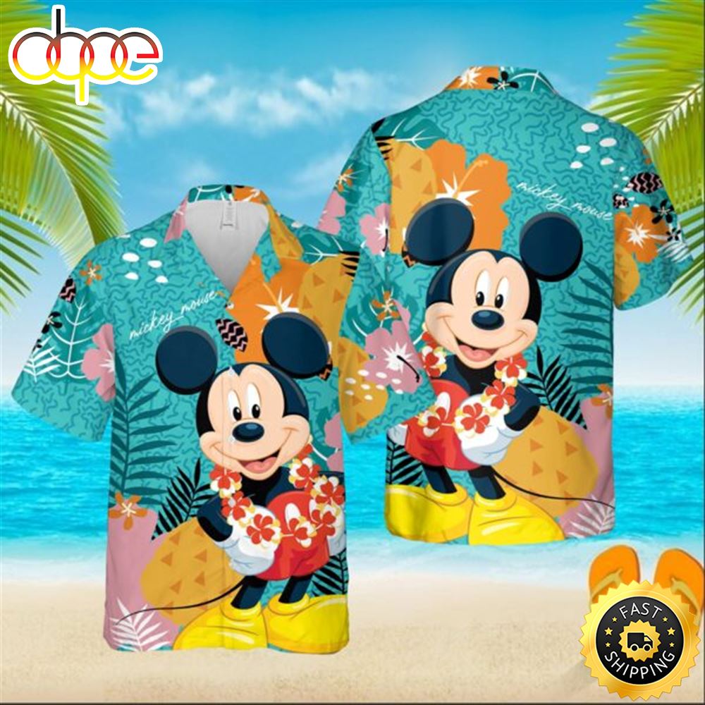 Mickey Mouse Hawaii Aloha Unisex Hawaiian Shirt Summer Short Sleeve Tdczap