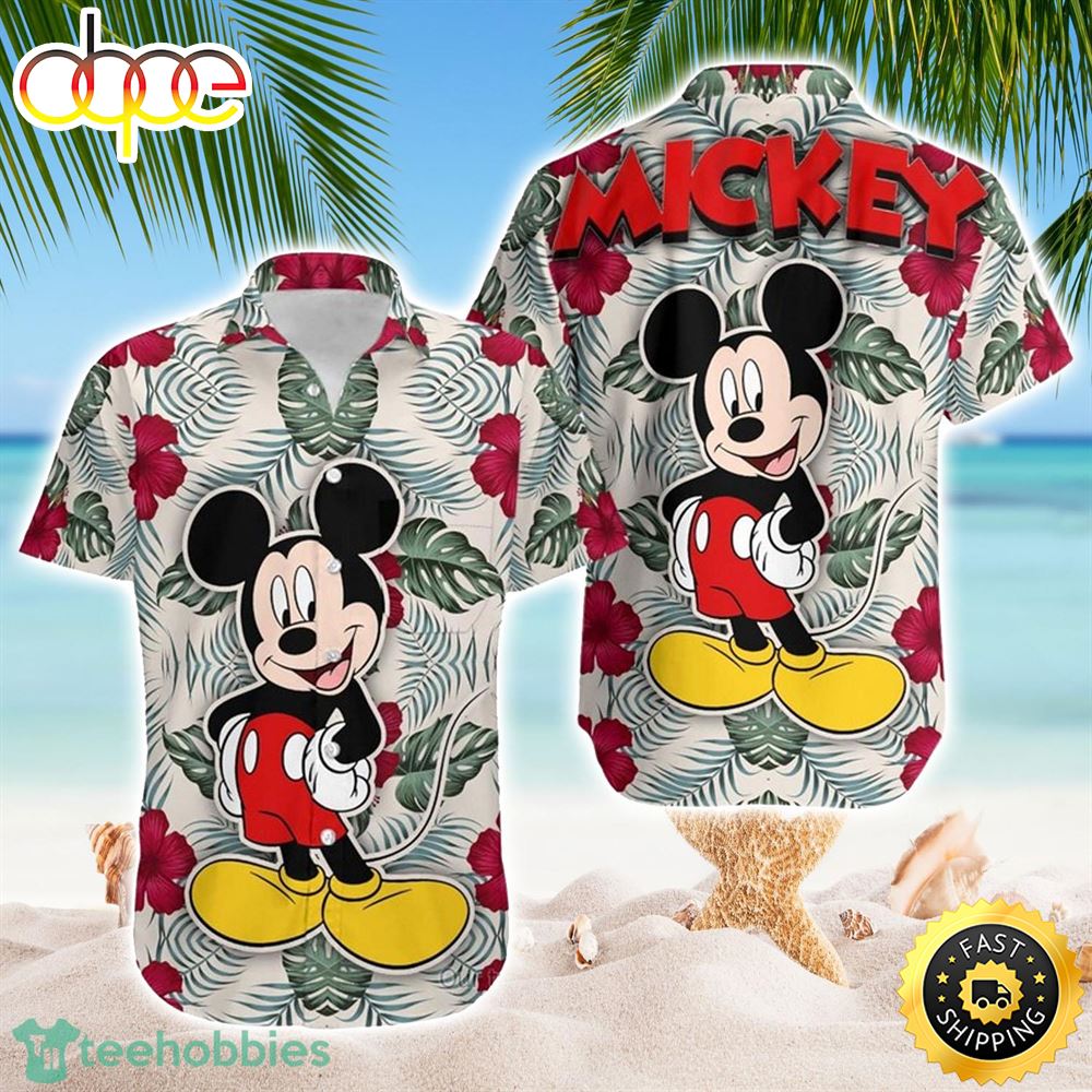 Mickey Tropical Flower Disney Hawaiian Shirt Ybmk2u