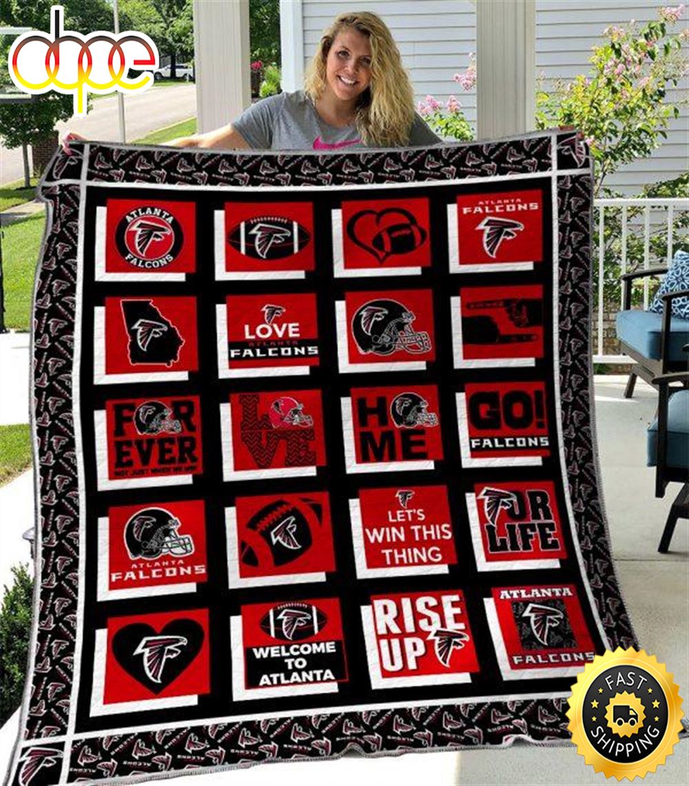 NFL Atlanta Falcons Black Red For Fan NFL Football Blanket Gift Aybdm1
