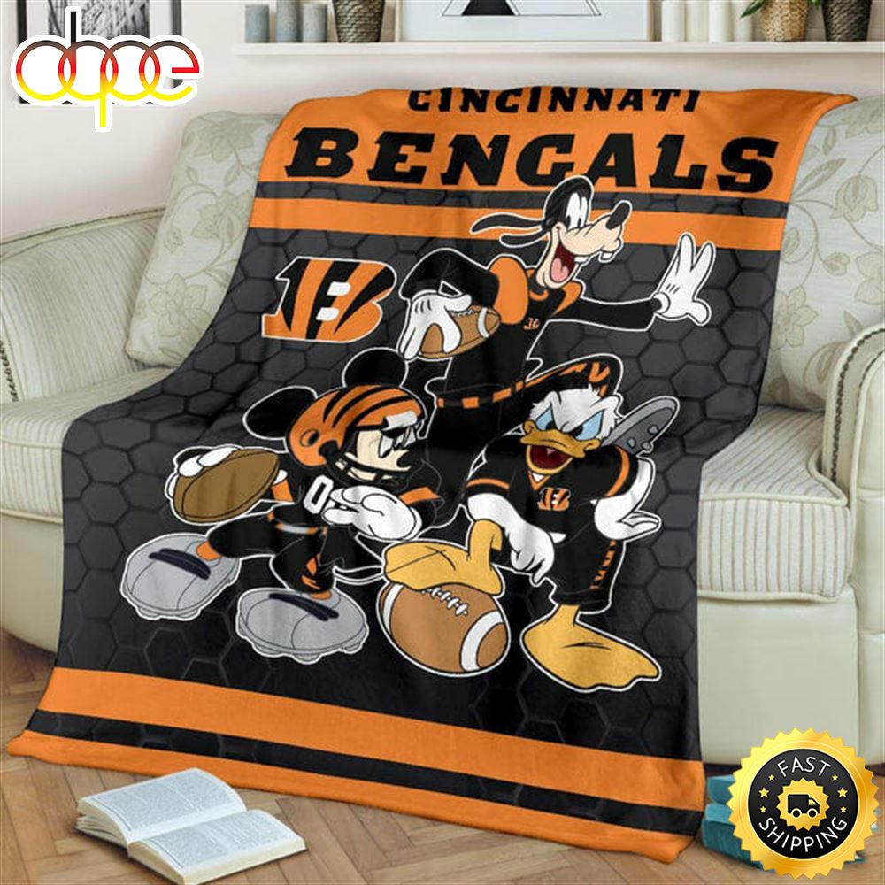 NFL Cincinnati Bengals Walt Disney For Fan NFL Football Blanket Gift K2bsgb