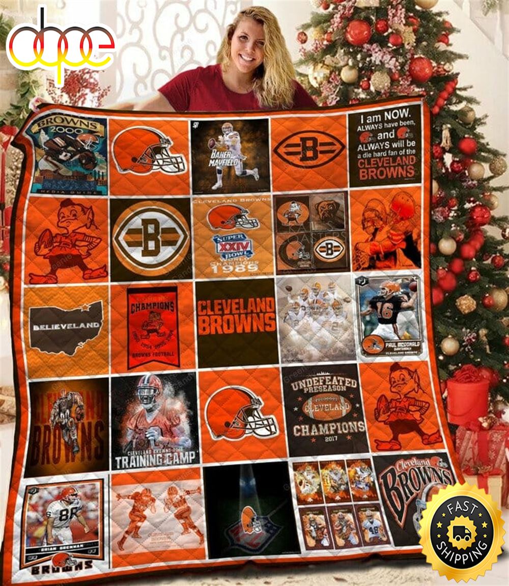 NFL Cleveland Browns Orange For Fan NFL Football Blanket Gift Tfqmsq