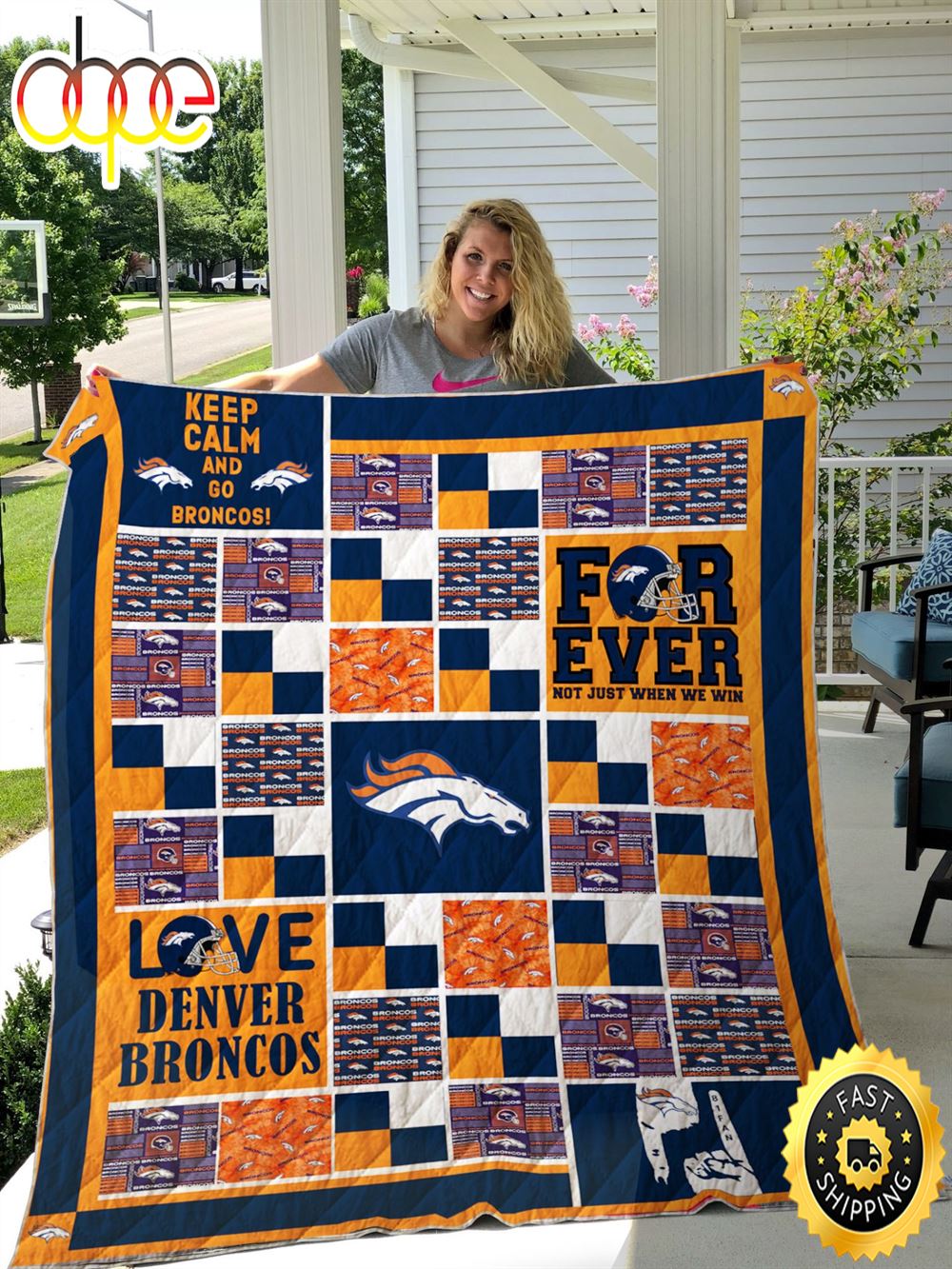 NFL Denver Broncos Navy Blue Orange For Fan NFL Football Blanket Gift Xwh7qc