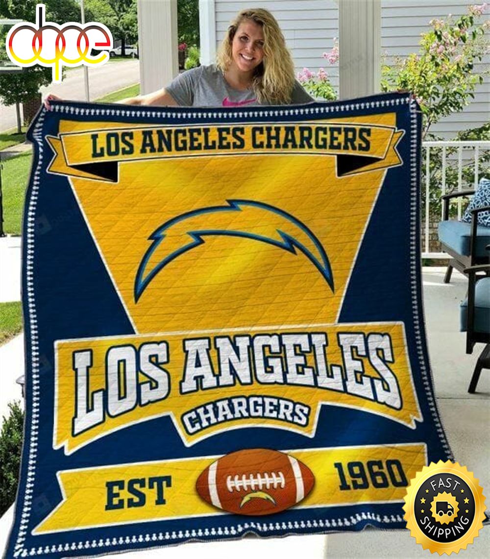 NFL Los Angeles Chargers Navy Blue Gold Est 1960 For Fan NFL Football Blanket Gift R75z25