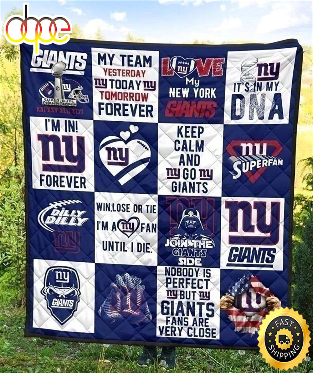 NFL New York Giants Blue White For Fan NFL Football Blanket Gift Jeospj
