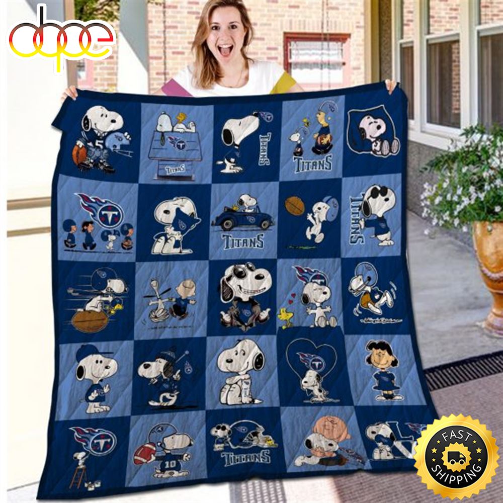 NFL Tennessee Titans Snoopy Blue For Fan NFL Football Blanket Gift Z5kyjl