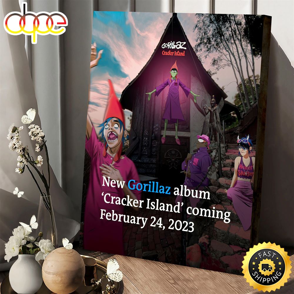 New Gorillaz Album Cracker Island Coming Canvas Poster Yuwzvy