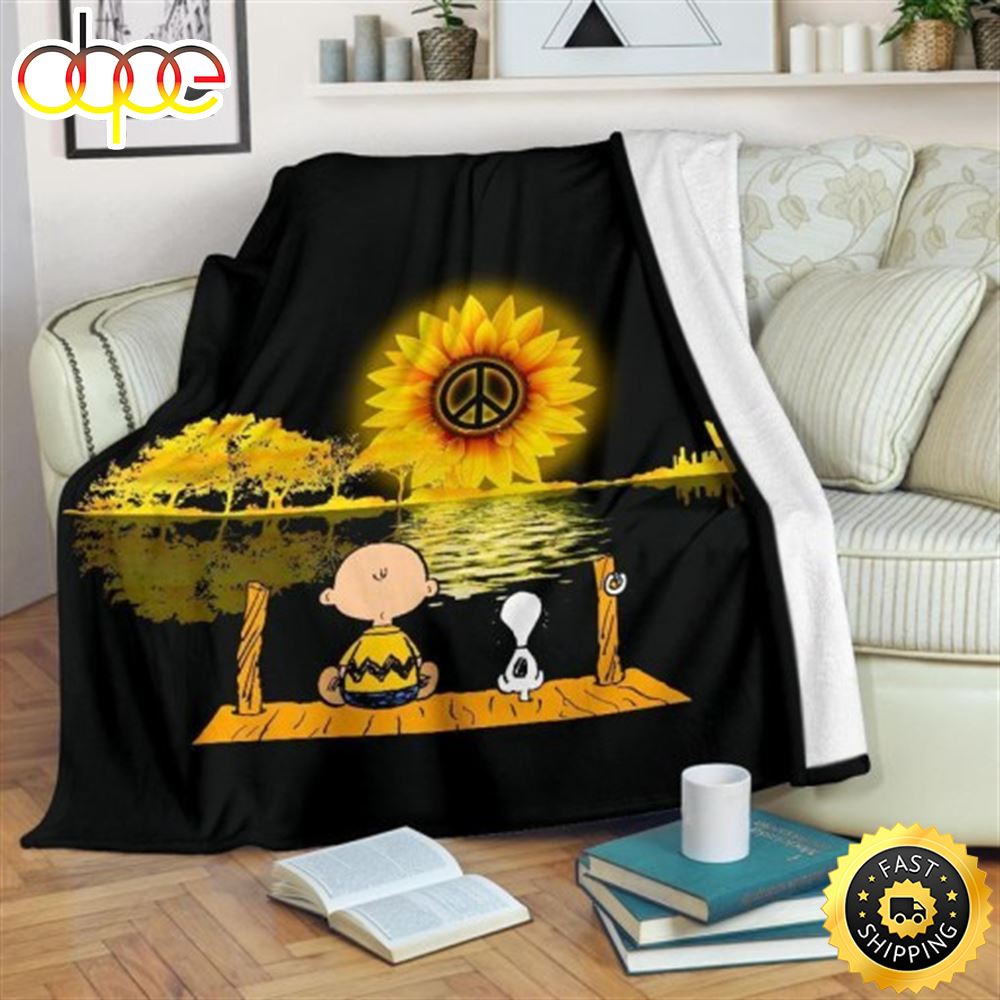 Peaceful Charlie Brown And Snoopy 3D Full Printing The Peanuts Movie Snoopy Dog Blanket Sipxxp