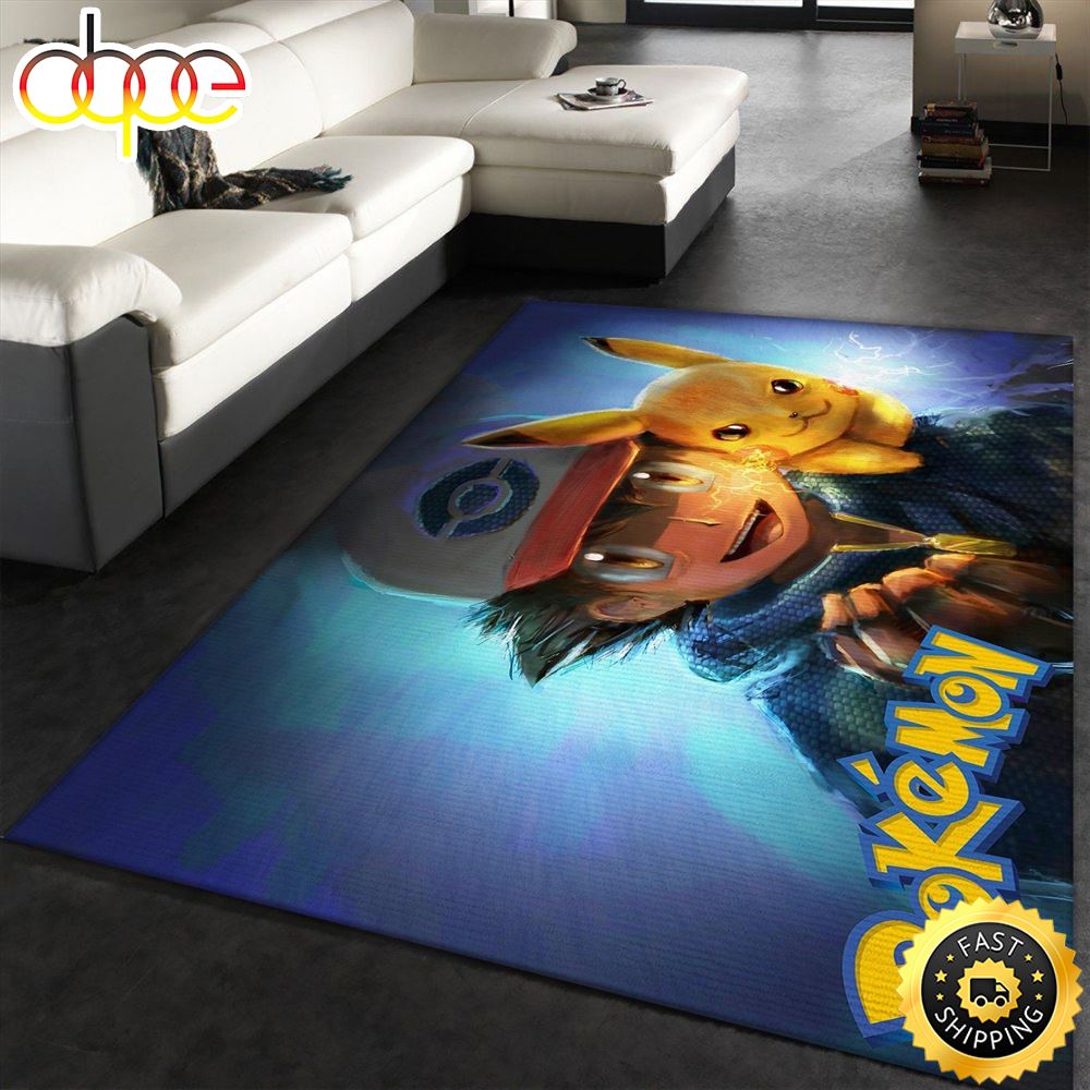 Pikachu Cute Pokemon Animation Movie Pokemon Area Rug Carpet Pwwqvd