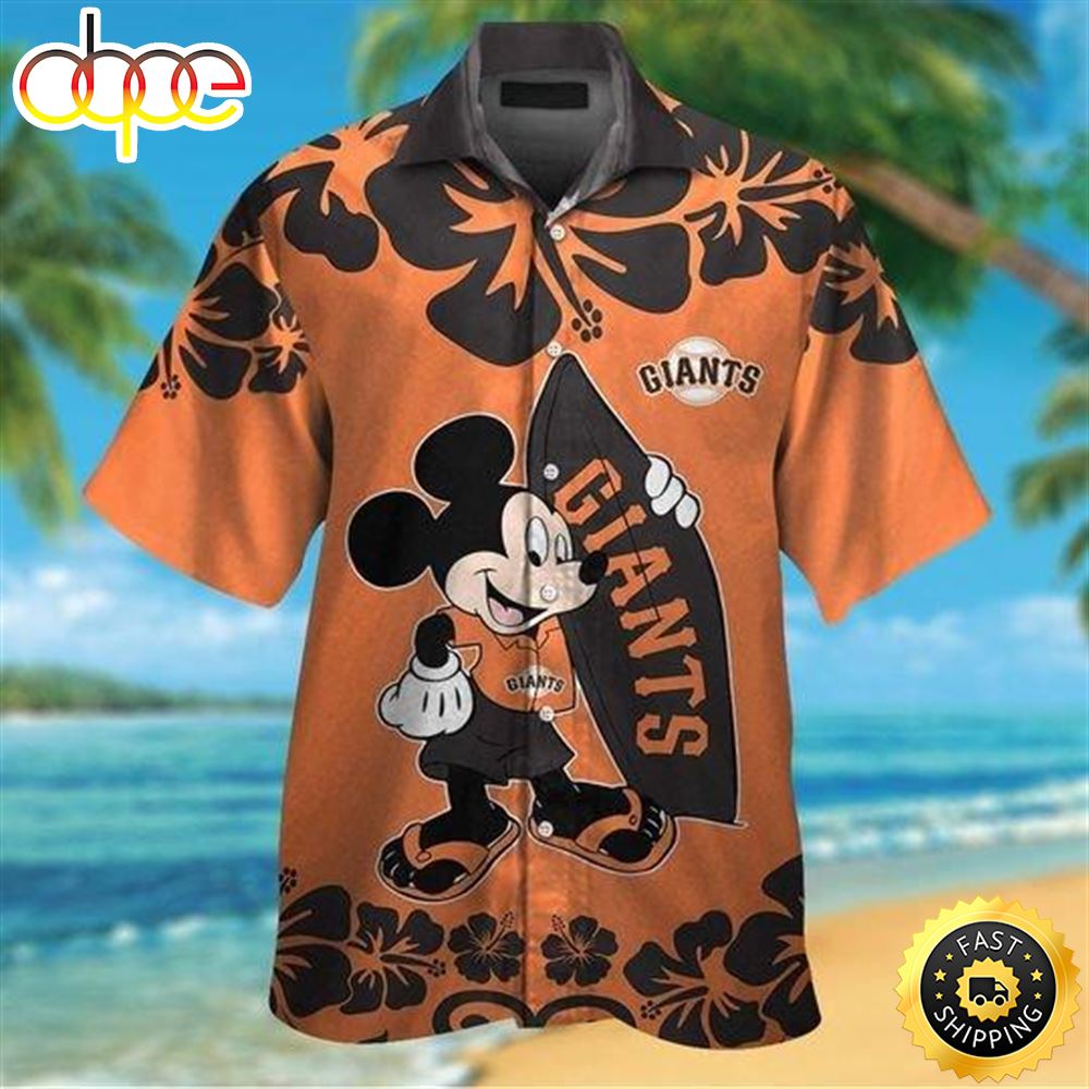 SF Giants Mickey Mouse Sulfing Board Hawaiian Shirt Tapdlz