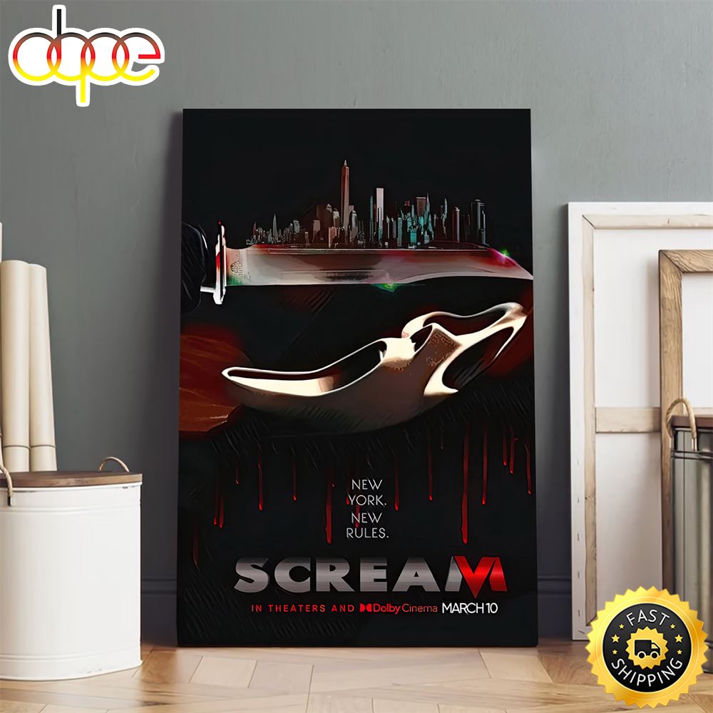 Scream 2023 NewYork New Rules Poster Canvas Mbvsov