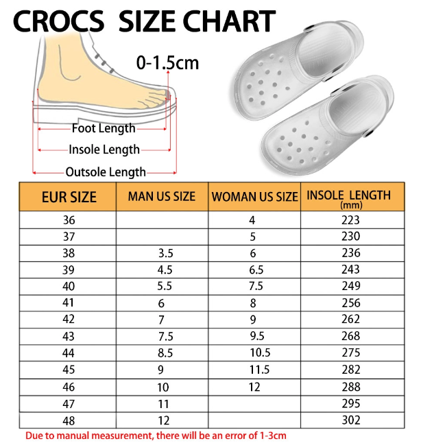 Size Chart Crocs - Musicdope80s
