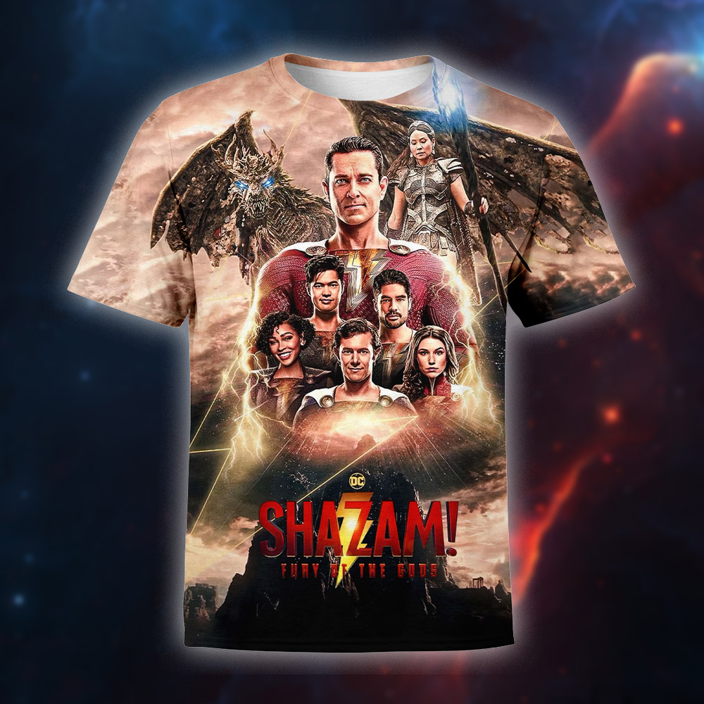 Shazam Fury Of The Gods T Shirt 3D All Over Print K3hn5w