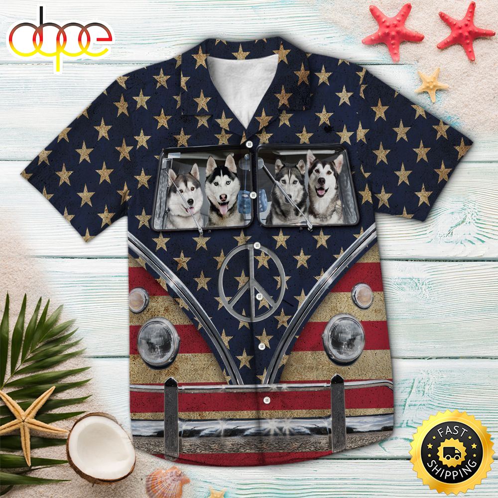 Siberian Husky Flag Bus Hippie Hawaiian Shirt Beachwear For Men Gifts For Young Adults 1 Wlb2ud