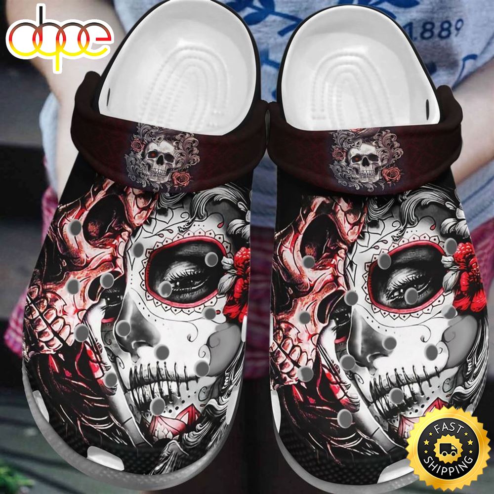 Skull Clog Custom Crocs Style Comfortable For Women Men Kid Print 3D My  Friend –