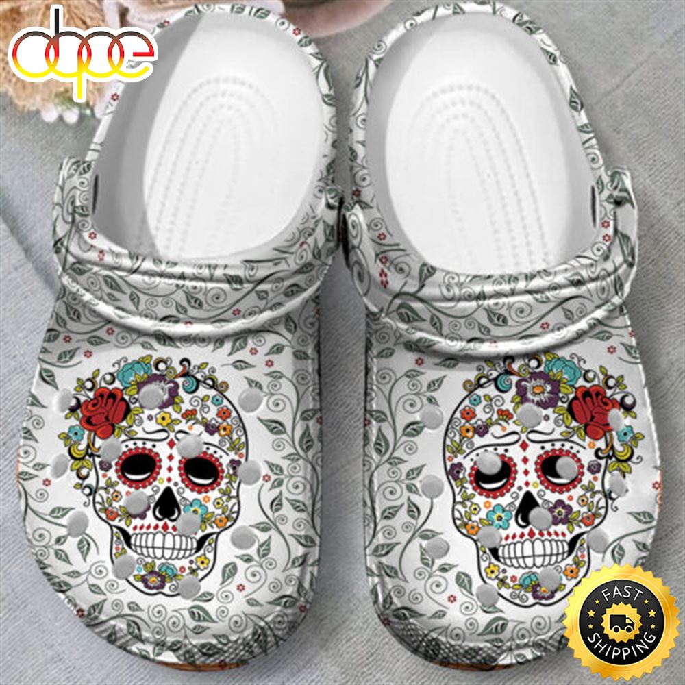 Skull Flower Skull Funny Skull Crocs Shoes N9nz2g