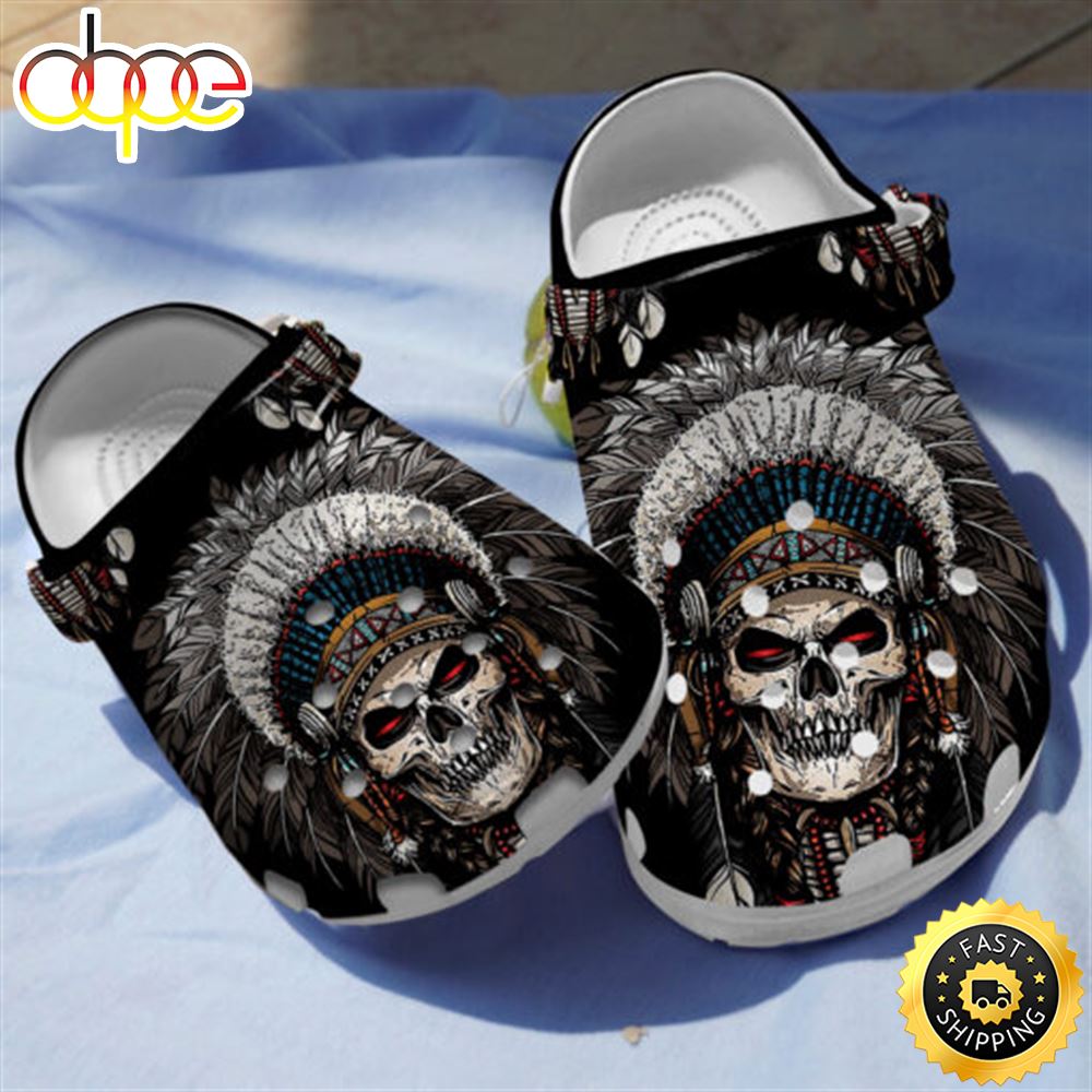 Skull Native American Skull Crocs Shoes Bwgg2l