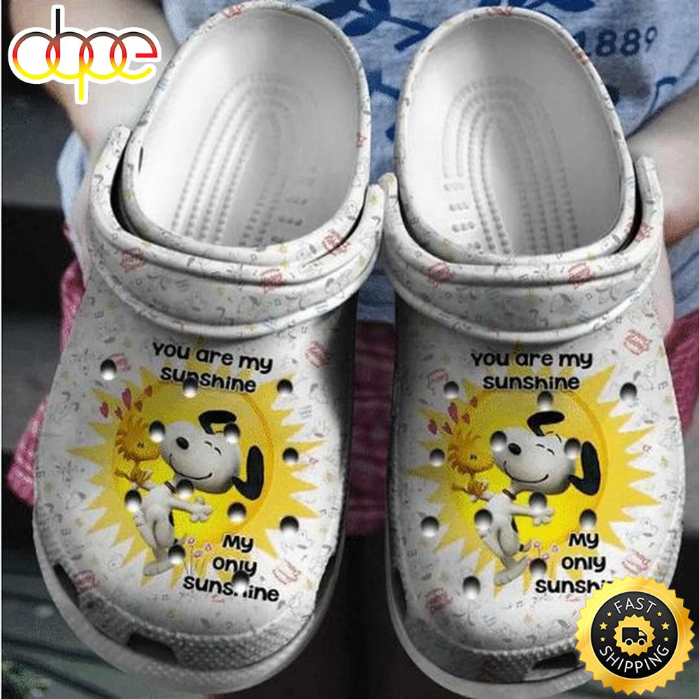Snoopy My Sunshine Personalized 202 Gift For Lover Rubber Crocs Crocband Clogs Bgstru