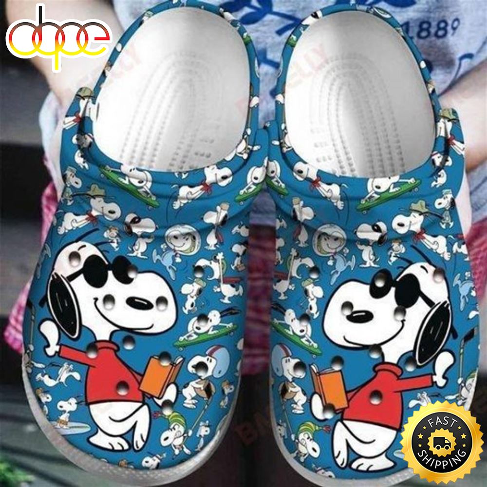 Snoopy Reading Books Crocs Crocband Clog Unisex Fashion Style For Women Men N70eq2