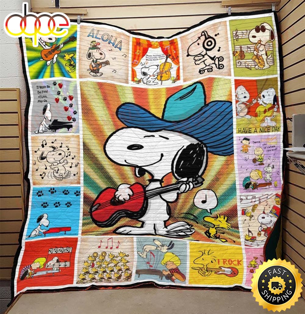 Snoopy With Music The Peanuts Movie Snoopy Dog Blanket Dbkab8