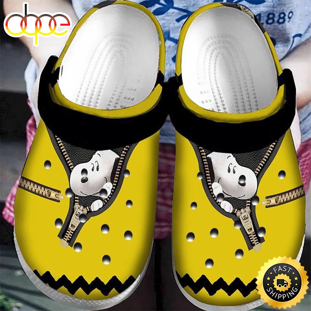 Snoopy Yellow For Men And Women Rubber Crocs Crocband Clogs Ow2ekm