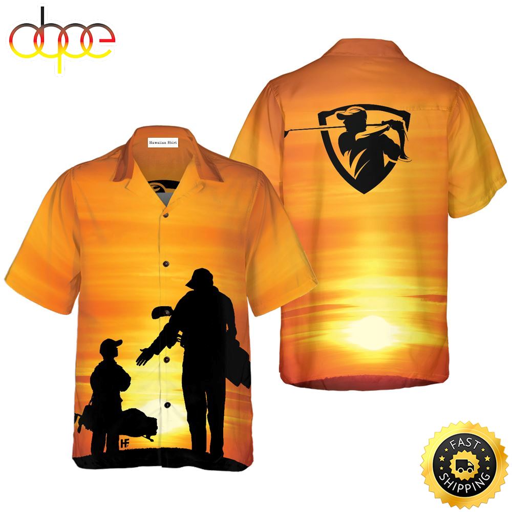 Son And Dad Playing Golf Hawaiian Golf Shirt For Sport Lovers In Summer Ydhfvm