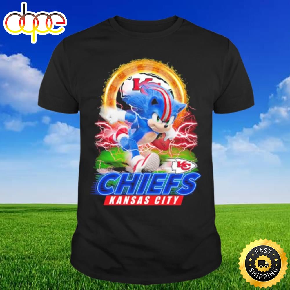 Sonic The Hedgehog Playing Rugby Football Kansas City Chief T Shirt Mtgq0i