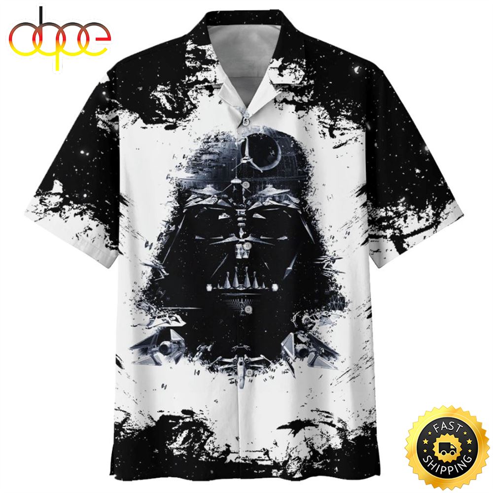 Star Wars Xmas Hawaiian Style Shirt AOP Short Sleeve Black Darth