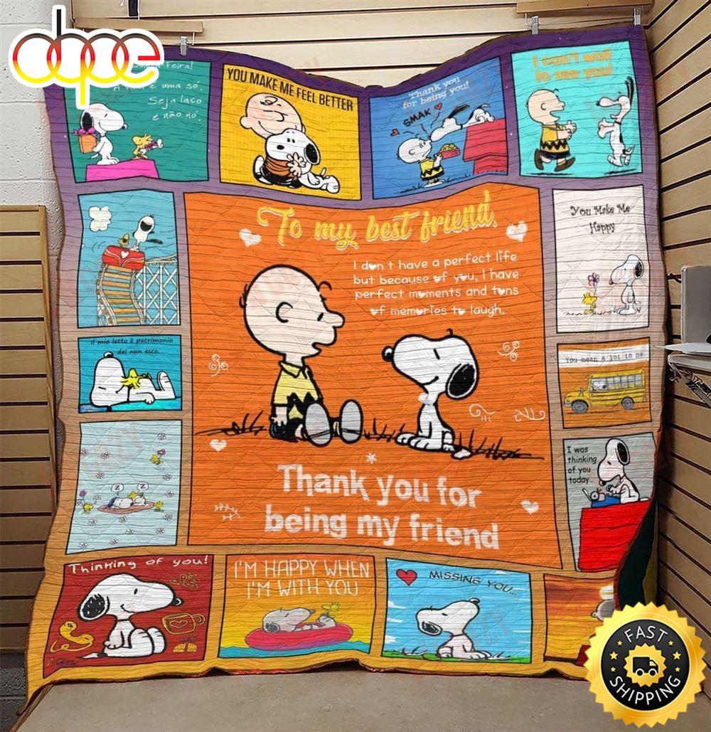 Thank You My Friend Snoopy The Peanuts Movie Snoopy Dog Blanket Wlgf0f
