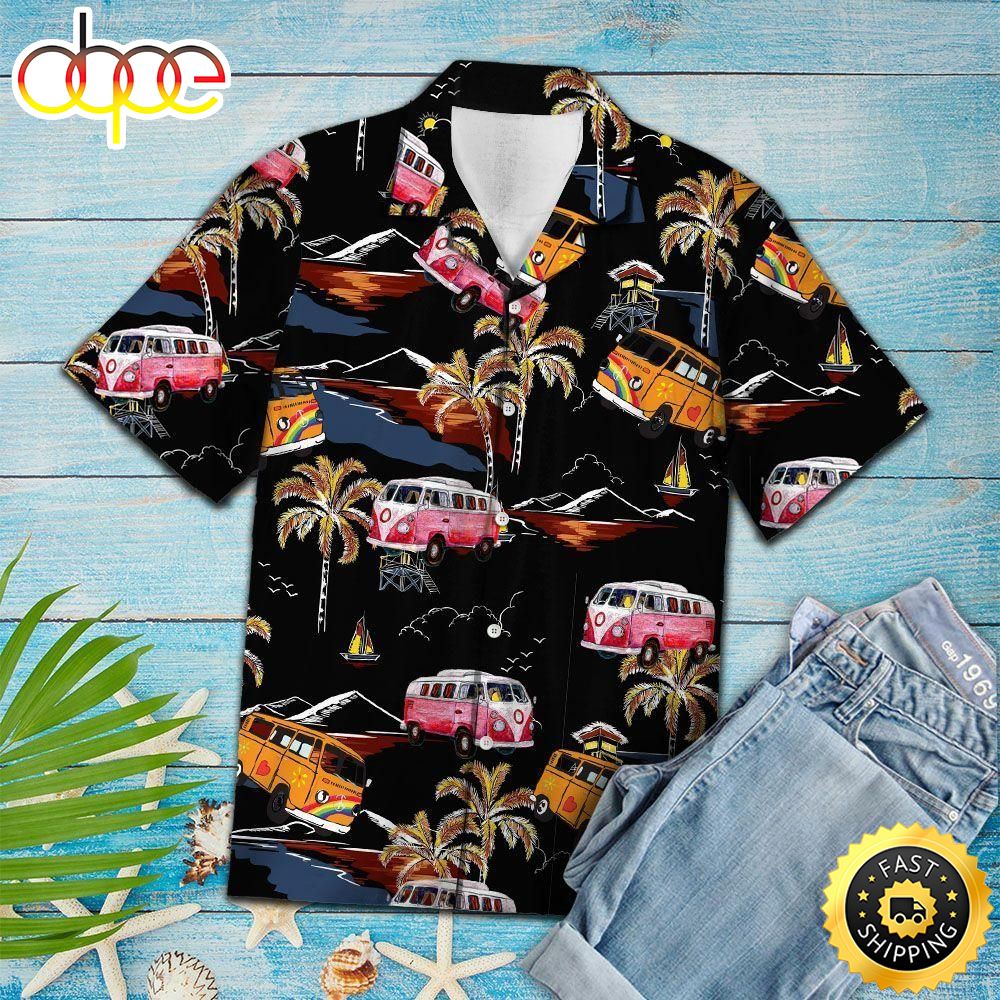 Tropical Car Colorful Amazing Design Hippie Hawaiian Shirt Beachwear For Men Gifts For Young Adults 1 Baen4b